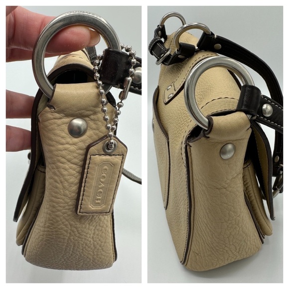 📸SALE📸 Coach Chelsea Tan Pebbled Leather Hobo Flap Shoulder Bag (#F10893) - Picture 5 of 16